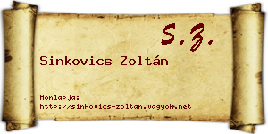 Sinkovics Zoltán névjegykártya